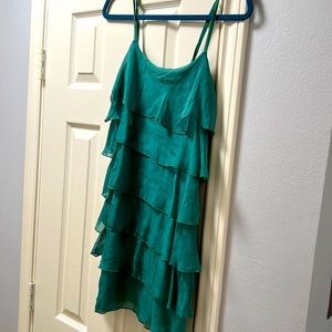 Size M green sexy silk dress